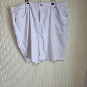 LEXI Jeans Skirt Womens Plus 24 White Solid Denim Straight Stretch Pockets